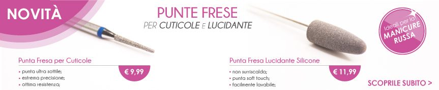 Nuove Punte Fresa per unghie professionali per Cuticole e Levigante in Silicone