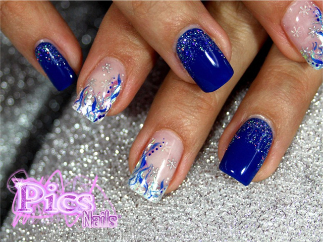 Blue and Yellow Marble Nail Art - wide 6