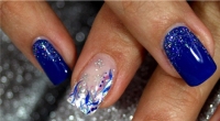 Blue and Silver Nail Art