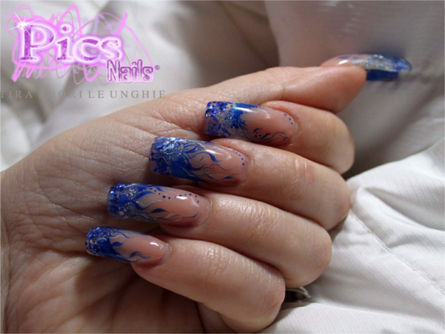 Blue Nails Extension