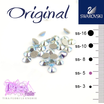 Brillantini Unghie Swarovski Aquamarine AB 1,7 mm 50 Pz SS-5