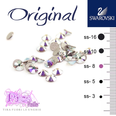 Brillantini Unghie Swarovski Aurore Boreale 2,3 mm 50 pz SS-8