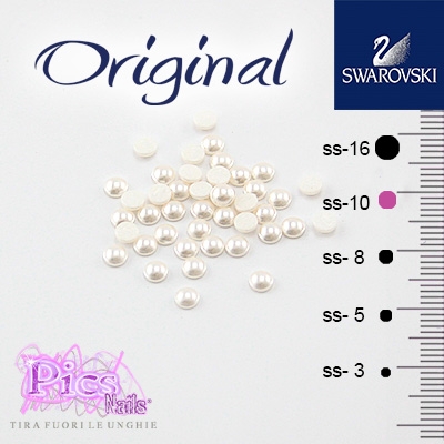 Brillantini Unghie Swarovski Crystal White Pearl 2,7 mm 50 pz SS-10