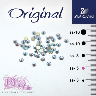 Brillantini Unghie Swarovski Light Saphire A.B. 1,7 mm 50 Pz SS-5 Brillantini Unghie Swarovski Light Saphire A.B. 1,7 mm 50 Pz SS-5