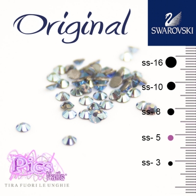 Brillantini Unghie Swarovski Light Saphire A.B. 1,7 mm 50 Pz SS-5