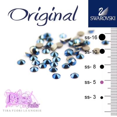 Brillantini Unghie Swarovski Metal Blue 1,7 mm 50 Pz SS-5