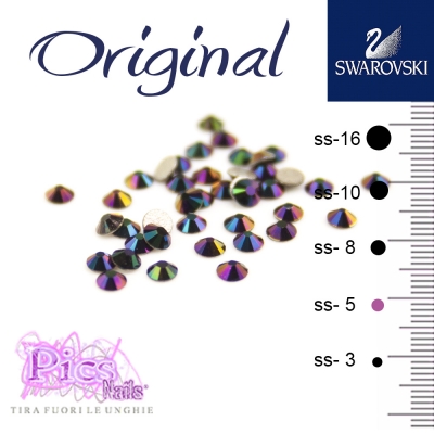 Brillantini Unghie Swarovski Rainbow Dark 1,7 mm 50 Pz SS-5