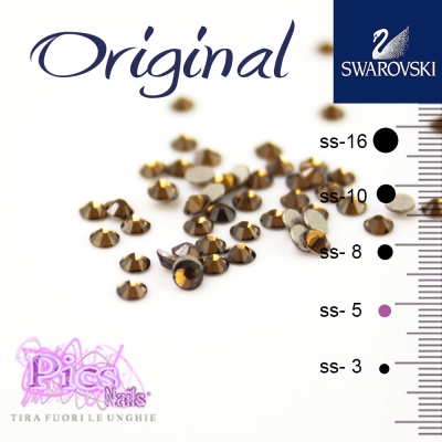 Brillantini Unghie Swarovski Smoked Topaz 1,7 mm 50 Pz SS-5