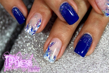 Christmas Blue Nail Art