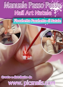 copertina manuale nail art natalizia con fiocchetto pacchetto regalo di natale