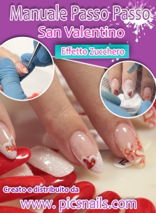 copertina Manuale Nail Art San Valentino Effetto Zucchero