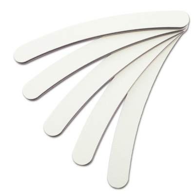 Curved Nail File White Grit 100-180