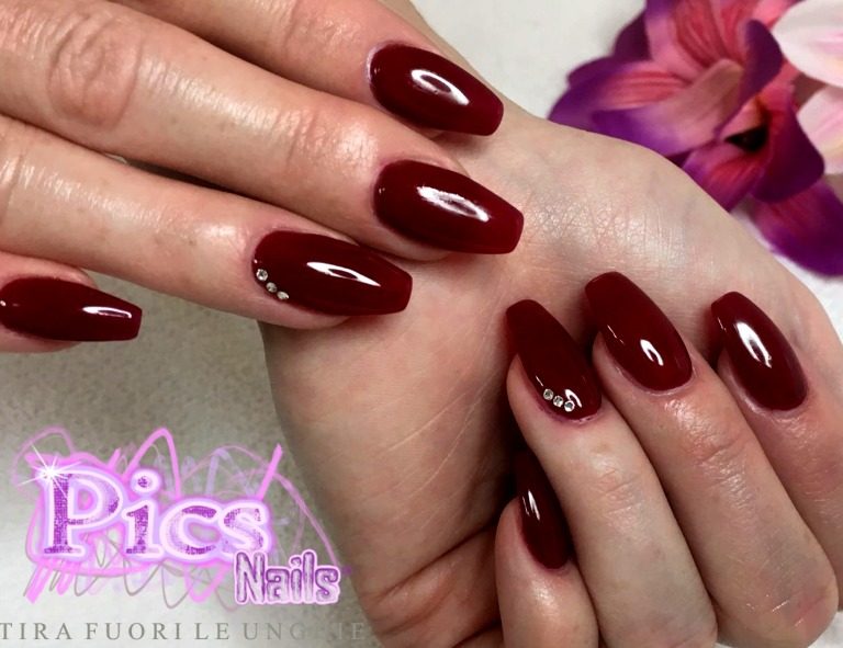 Dark Red and Black Gel Nails - wide 6