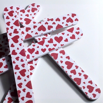 Decorative Nail File Red Hearts