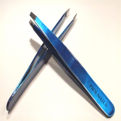 Eyebrows Tweezers Metal Blue