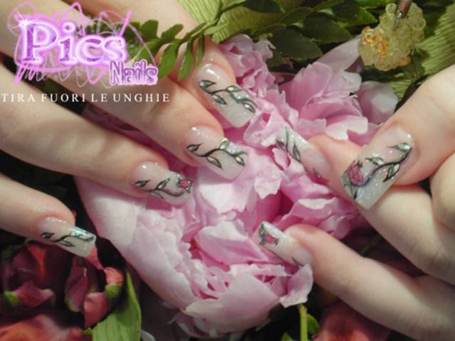 Floral Bride Nail Art