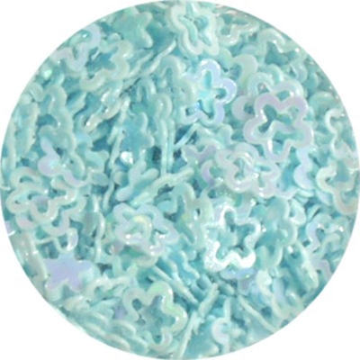 Flowers Hole Glitter Light-Blue