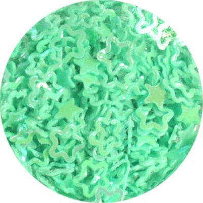 Flowers Hole Glitter Light Green