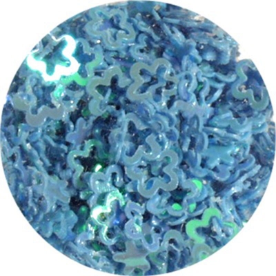 Flowers Hole Glitter Pale-Blue