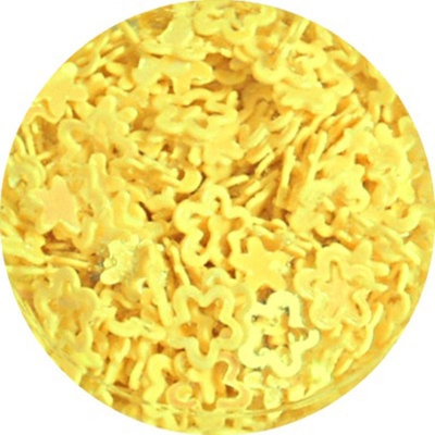 Flowers Hole Glitter Yellow