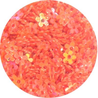 Flowers with Hole Glitter Orange Fluo
