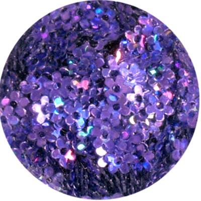 Flowers with Hole Glitter Purple Holographic