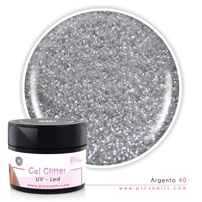 Gel Glitter Argento 40 - Premium Quality