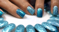 Gel Nail Polish Glitter Pale-Blue