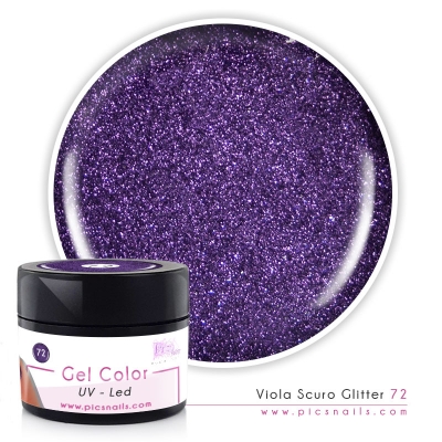 Glitter Gel Nails Dark Purple 72 - Premium Quality