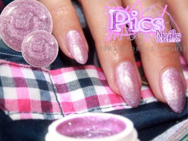 Glitter Nails Lilac Pink