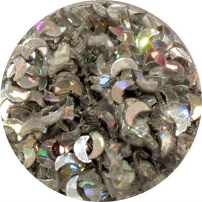 Half-Moon Glitter Silver Holographic