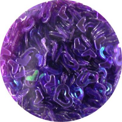 Hearts Hole Nail Glitter Purple