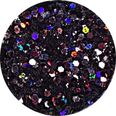 Hexagon Glitter Nails Black
