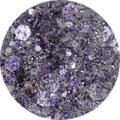 Hexagon Glitter Nails Dark Purple Plus