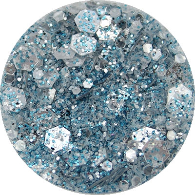 Hexagon Glitter Nails Light Blue Plus