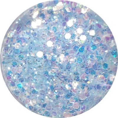 Hexagon Glitter Nails Pale-Blue