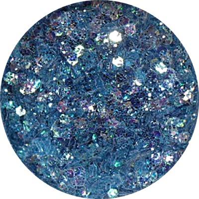 Hexagon Glitter Nails Sea Pale-Blue