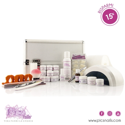 Kit Ricostruzione Unghie Gel Medio con Lampada e Beauty