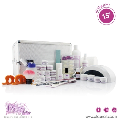 Kit Ricostruzione Unghie Gel Professionale con Lampada e Beauty