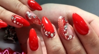 LACE NAIL ART RED