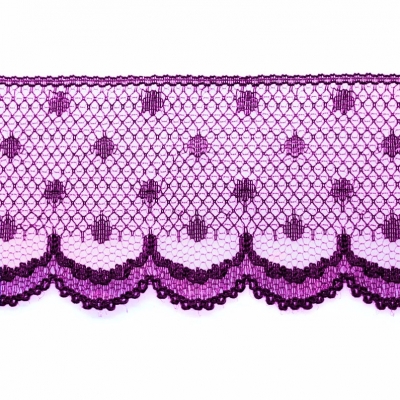 Lace Nails Purple Polka Dots