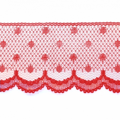 Lace Nails Red Polka Dots