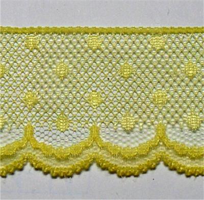 Lace Nails Yellow Polka Dots