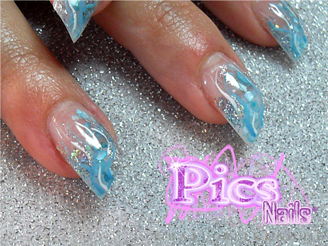 nail design in light blue