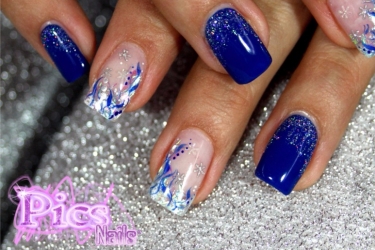 nail art blu natale