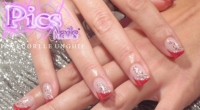 Nail Decorations with Oblique Red French