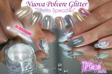 nuova polvere effetto specchio pics nails