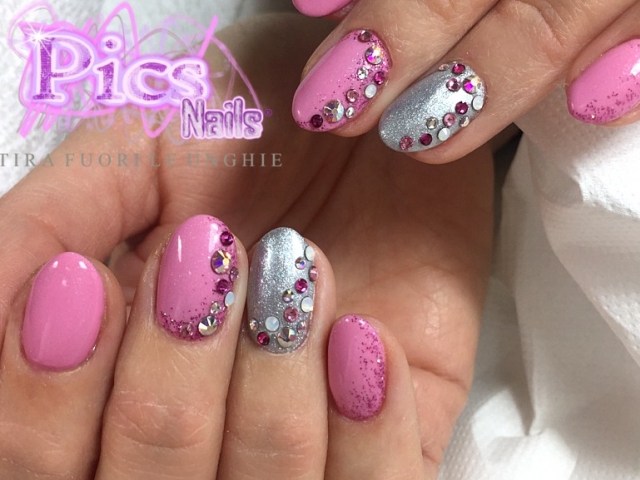 Pink Glitter Nail Art