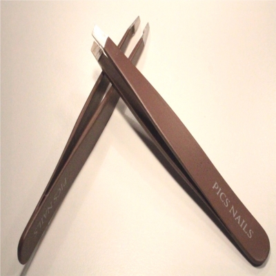 Professional Eyebrows Tweezers Soft Touch Brown