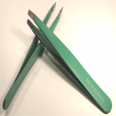 Professional Eyebrows Tweezers Soft Touch Green